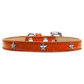 Mirage Pet Products Silver Star Widget Dog CollarOrange Ice Cream Size 14 633-17 OR14